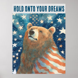 Poster Dreamer Stars and Strips Bear