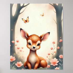 Poster Dreamland Woodland Deer Nursery Baby & Kids