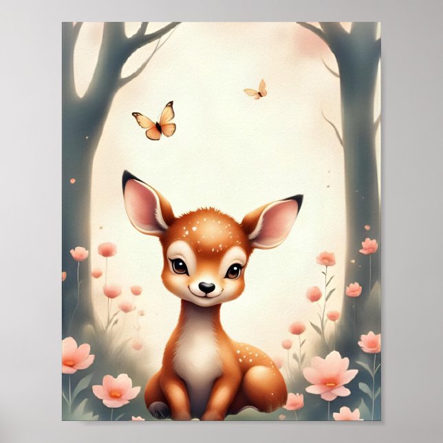 Poster Dreamland Woodland Deer Nursery Baby & Kids (Frente)