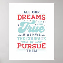 Dreams Can Come True Tipografia com Letra Vermelha
