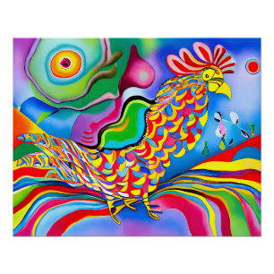 Póster "Dreamscape Bird". Um abstrato surreal