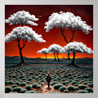 Poster Dreamscape of Clouds and Solitude