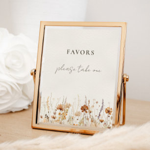 Poster Dreamy Autumn Wildflower Sign