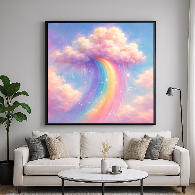 Poster Dreamy Cloud Rainbow - Pastel Painting Style (Criador carregado)