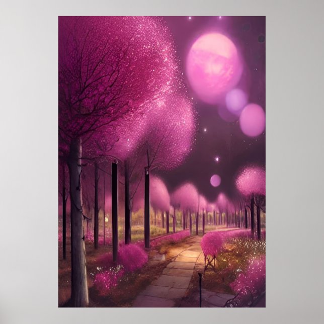 Poster Dreamy Pink Nightscape (Frente)