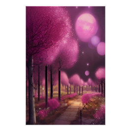 Póster Dreamy Pink Nightscape