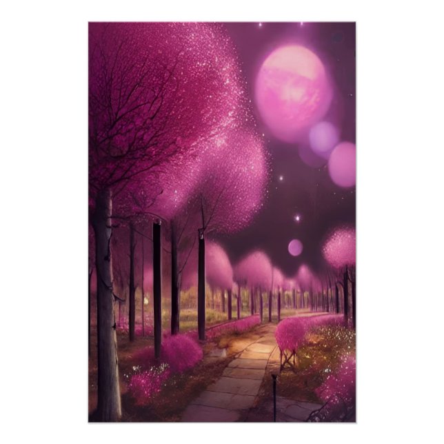 Póster Dreamy Pink Nightscape (Frente)