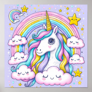 Poster Dreamy Rainbow Unicorn - Um Enfermeiro Mágico