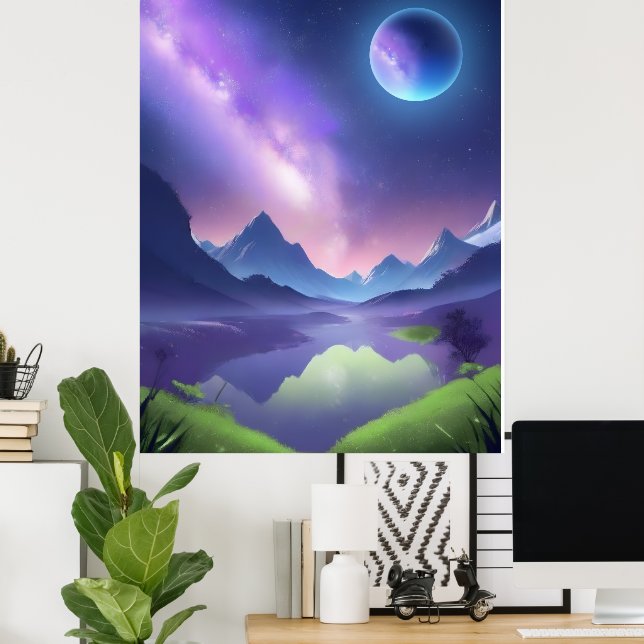 Poster Dreamy Starry Night (Escritório em casa)