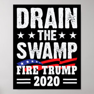 Poster Drenar o Pântano Fogo Trump Engraçado Anti Trump 