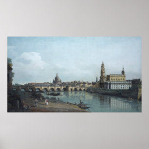 Poster Dresden Elbufer Vedute - Canaletto - Bellotto