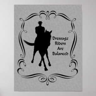 Poster Dressage Equilibranced Horse E Silhout Rider