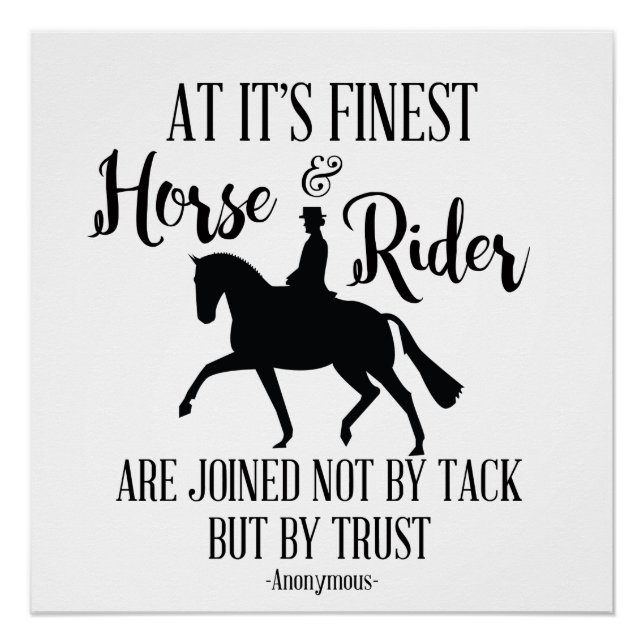 Póster Dressage Horse Quote Poster. (Frente)