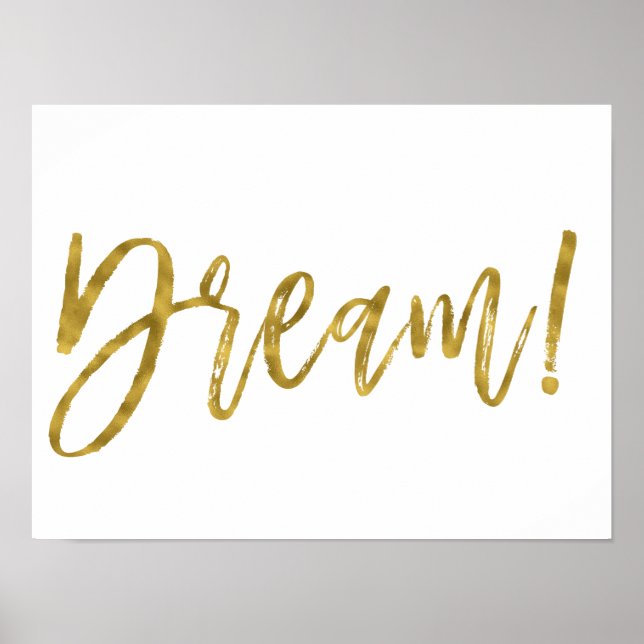 Poster Drew Gold Foil e White Inspirational Word (Frente)