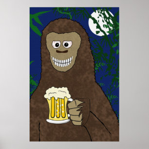 Póster Drinkin' Bigfoot Print