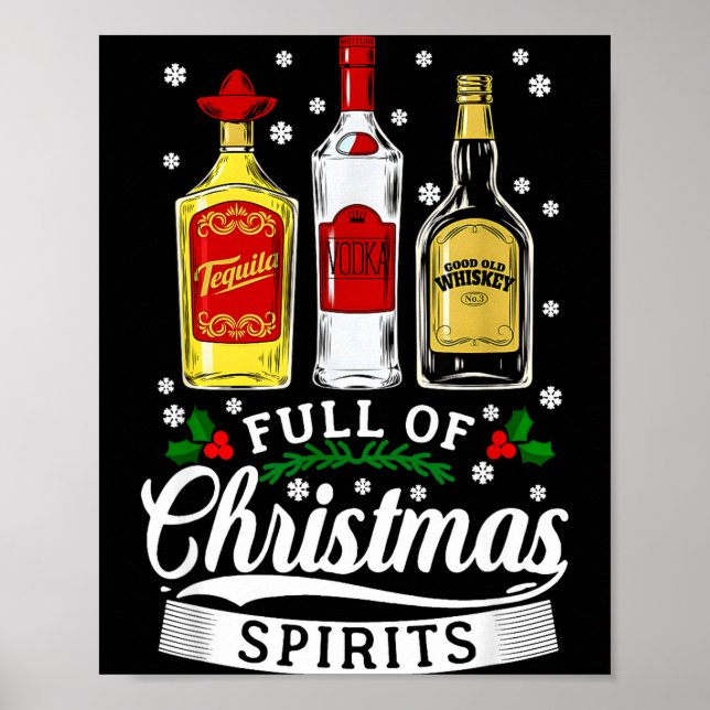 Poster Drinking Alcohol Christmas Party Gift Full Of Chri (Frente)