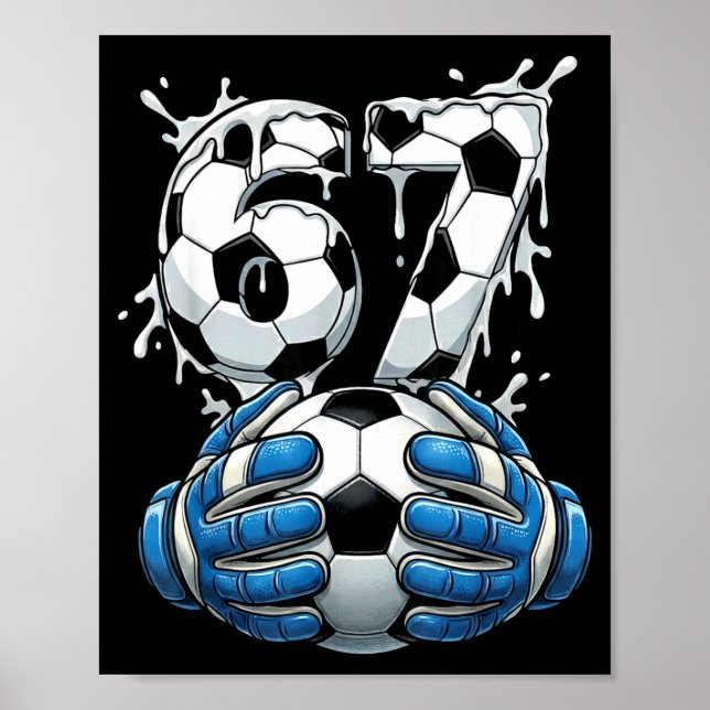 Poster Drip de Futebol Número 67 Goleiro de Futebol Mascu (Frente)
