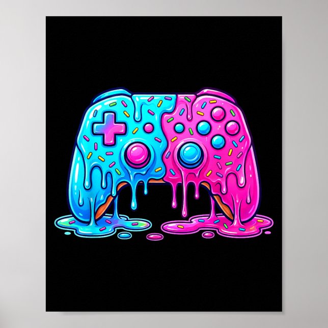 Poster Drip Gamer Controller Boys Video Game Retro Gaming (Frente)