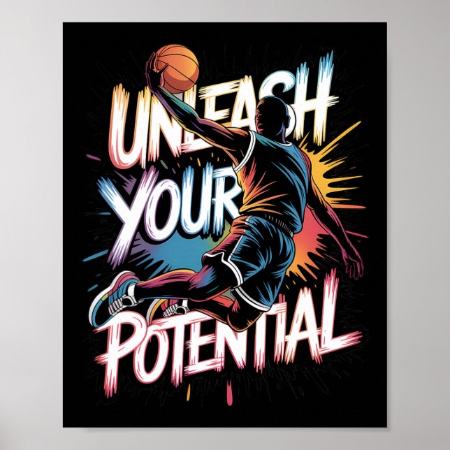 Poster Drip Sketll Desbloqueie Seu Potencial Slam Dunk Co (Frente)