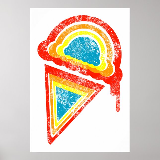 Poster dripz de retro do sorvete (Frente)