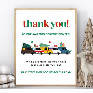 Poster Driver de Entrega de Natal Imprimível Obrigado por