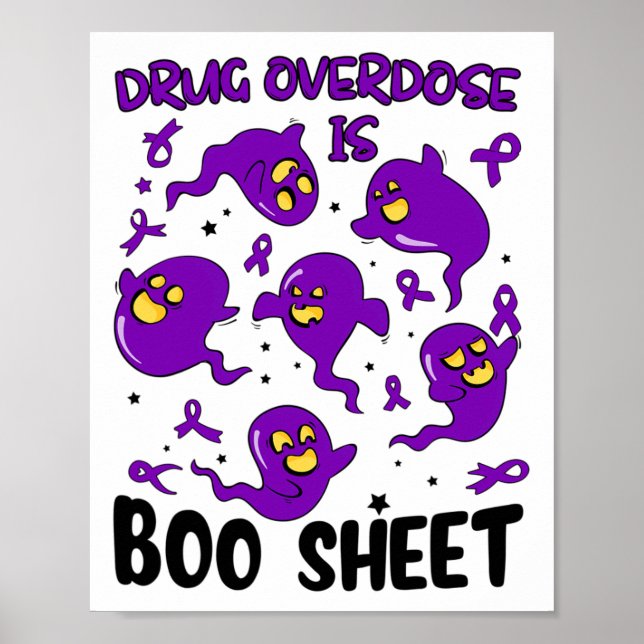 Poster Droga Engraçada Overdose É Fantasma Folha Boo Hall (Frente)
