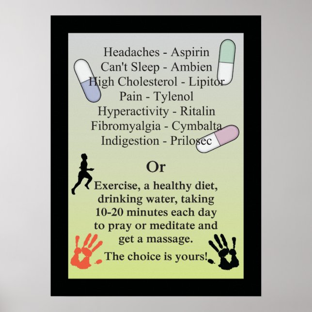 Poster Drogas ou massagem (Frente)