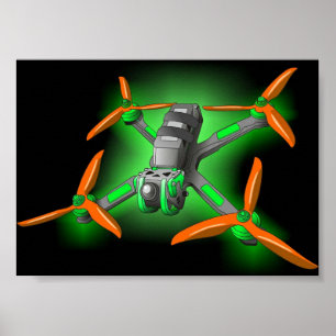 Poster Drones LED de corrida com fpv de estilo livre