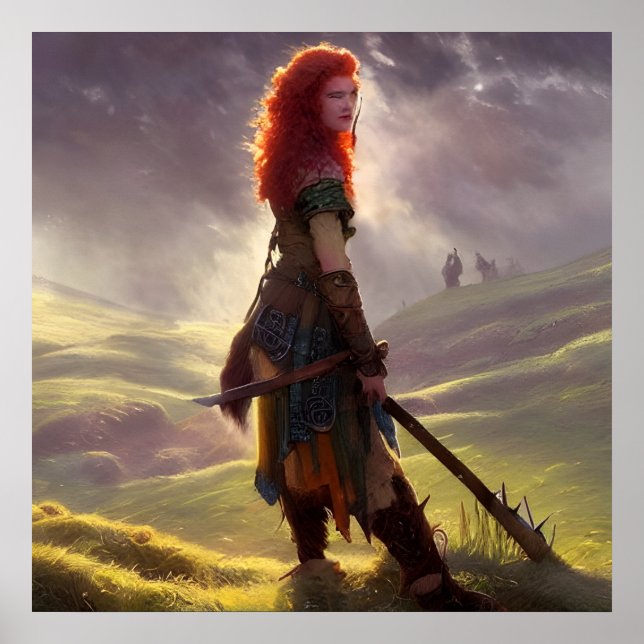 Poster Druid Warrior Princesa Fantasy Art (Frente)