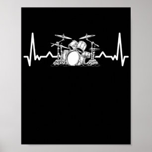 Poster Drum Set Drummer Musical Drumsticks