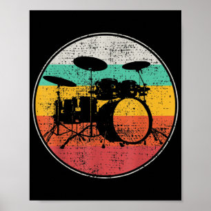 Poster Drummer Banda Drummer Vintage