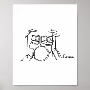 Poster Drummer Music Design Um Tambor De Linha