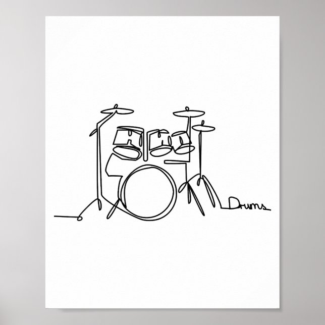 Poster Drummer Music Design Um Tambor De Linha (Frente)