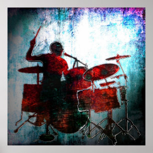Poster Drummer Pop, Copyright Karen J Williams