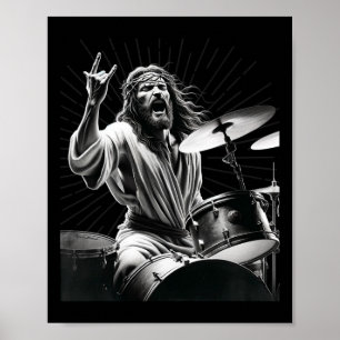 Poster Drummer Rock Jesus Batendo