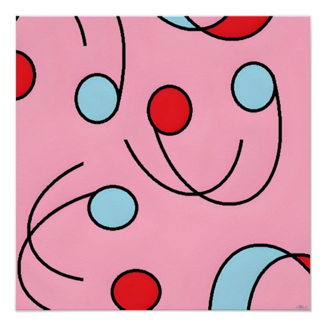 Póster Drupas do Design de Memphis (Frente)