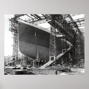POSTER DRY DOCK BELFAST - TITANIC 1911