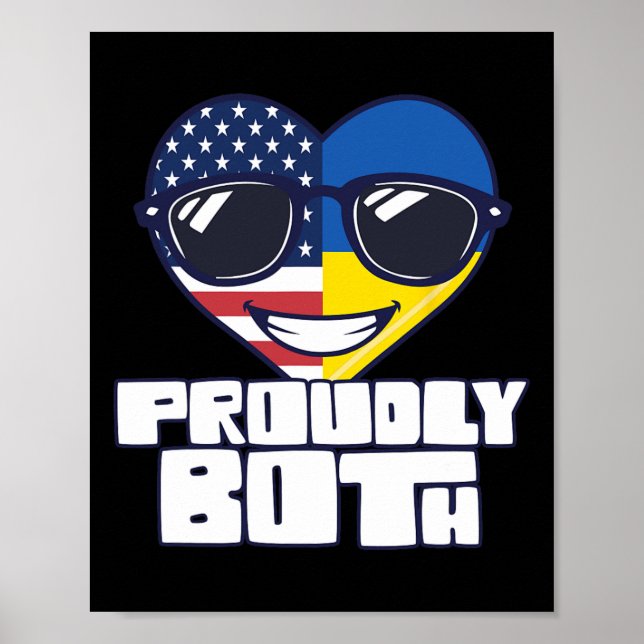 Poster Dual Citizenship Proudly Both Usa Ukraine  (Frente)
