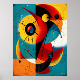 Poster Dual Orbit – Mid-Century Geometric Symmetry Wall