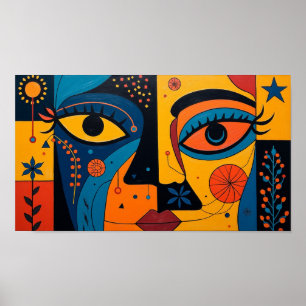 Poster Dualidade em Flor: Uma Sinfonia de Visão e Símbolo