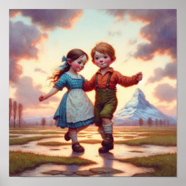 Poster Duas Adoráveis Vintage Munchkins Dançando