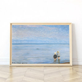 Poster Duas crianças remando na praia de Skagen, PS Kroye