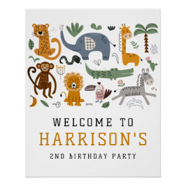 Póster Duas Crianças Safari segundos aniversários Selvage