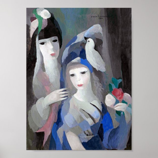 Poster Duas Dama e Dove, Marie Laurencin (Frente)