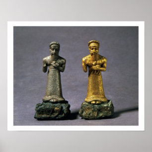 Poster Duas estatuetas dos homens que levam ofertas das