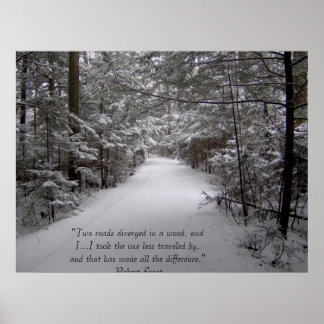 Poster Duas estradas divergem em madeira