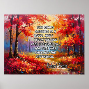 Poster Duas estradas divergem em madeira