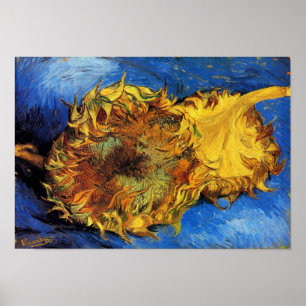 Póster Duas Flores Solares Cortadas Van Gogh Bons Art