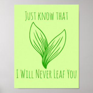 Poster Duas Folhas Verdes Entrelaçadas
