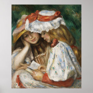 Poster Duas garotas lendo por Pierre-Auguste Renoir.